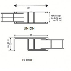 PERFIL H ALUMINIO PARA PC CELULAR 32mm 